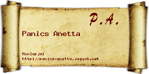 Panics Anetta névjegykártya